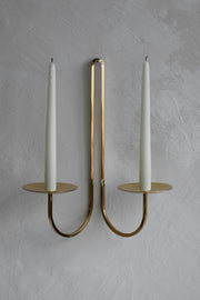 Brass Candle Sconce - Double