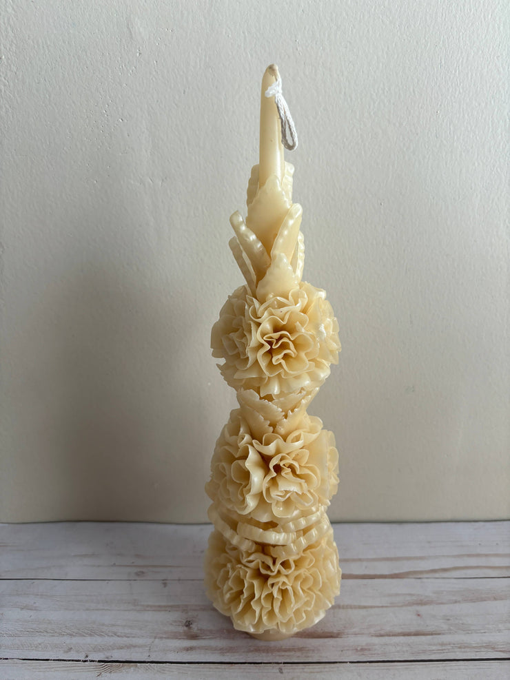 Large Oaxacan Floral Candle