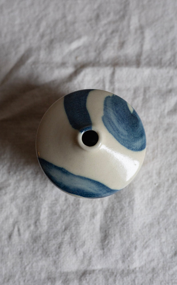 Persimmon Vase - Blue Stripe