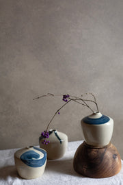 Persimmon Vase - Blue Stripe