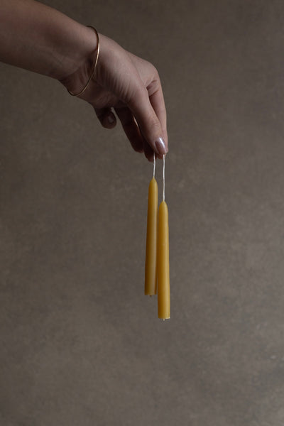 Mini Beeswax Taper Candle - Honey
