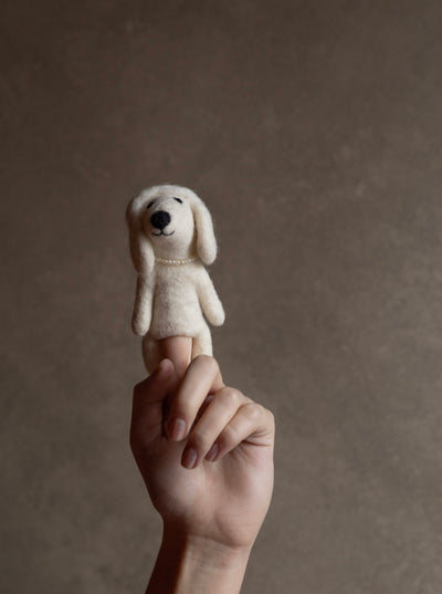 Hand Felted Dog Finger Puppet