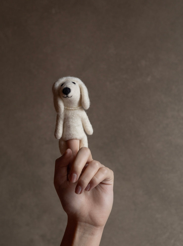 Hand Felted Dog Finger Puppet