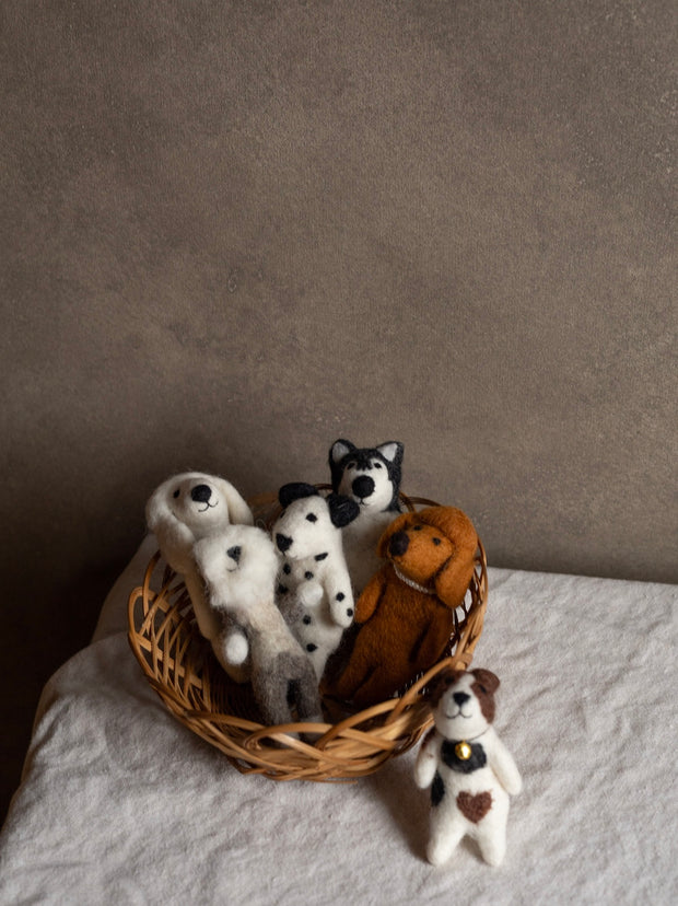 Hand Felted Dog Finger Puppet