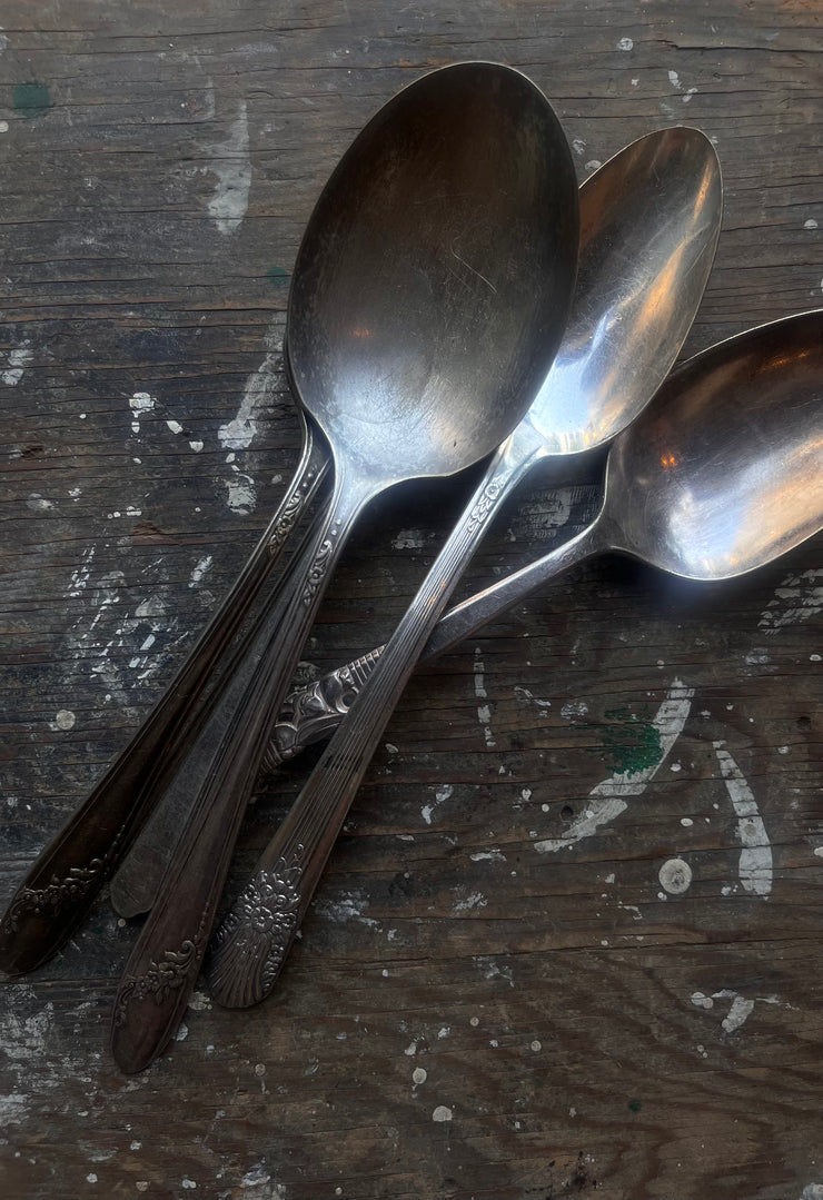 Assorted Silver Serving Spoons