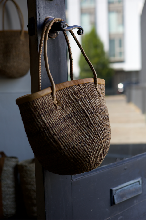 Woven Leather Handled Purse
