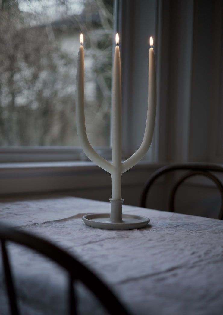 Three Branches Hand Dipped Swedish Taper Candle