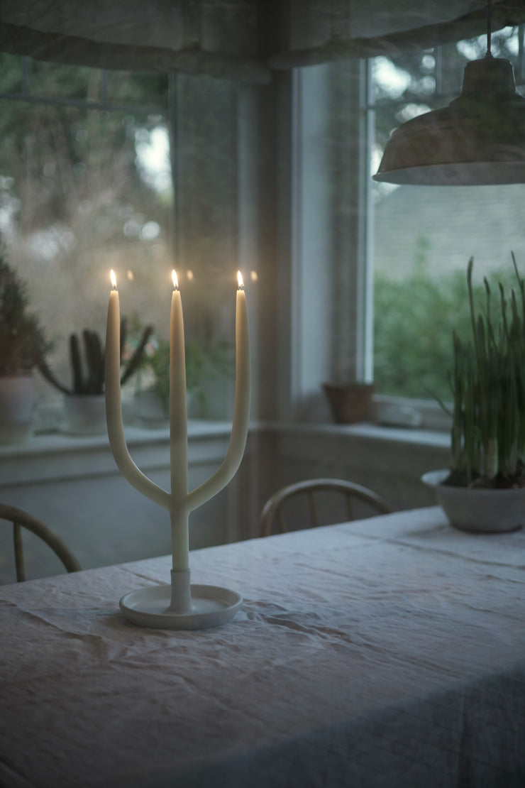 Three Branches Hand Dipped Swedish Taper Candle