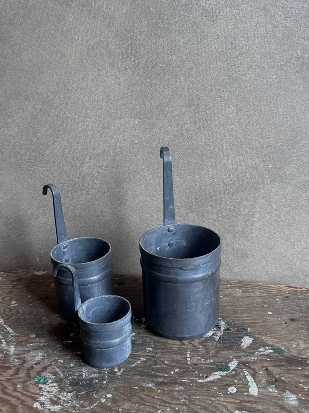 French Pewter Measuring Cups