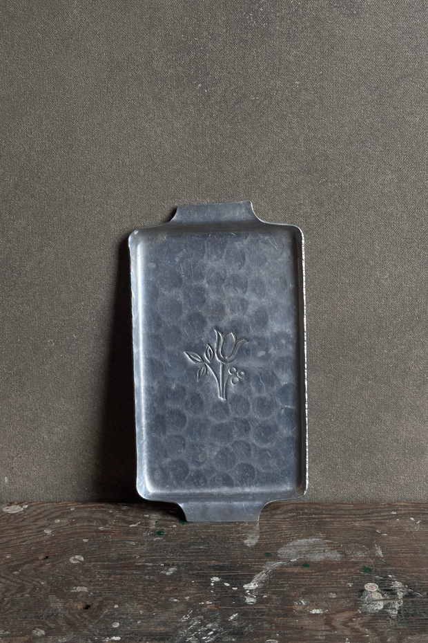 French Silver Tray - Floral Detail