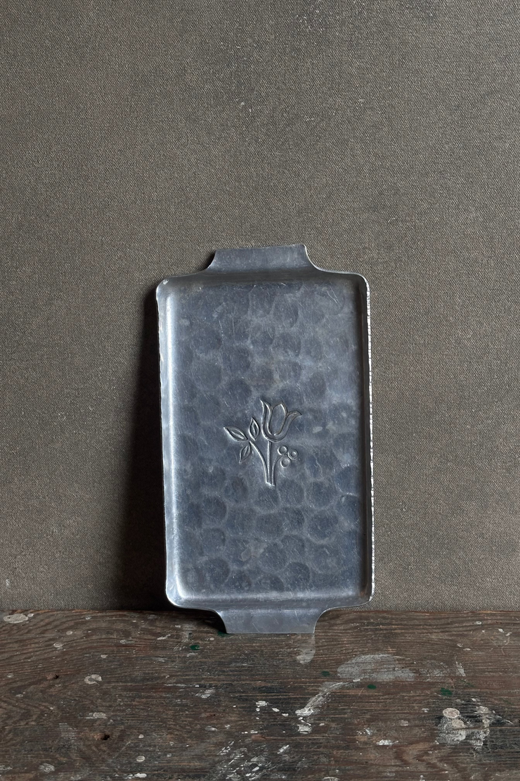 French Silver Tray - Floral Detail