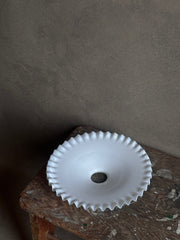 French Milk Glass Ruffle Pendant