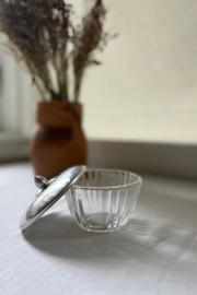 Lidded Aluminum & Glass Dish