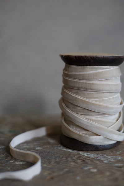 Ivory Velvet Ribbon