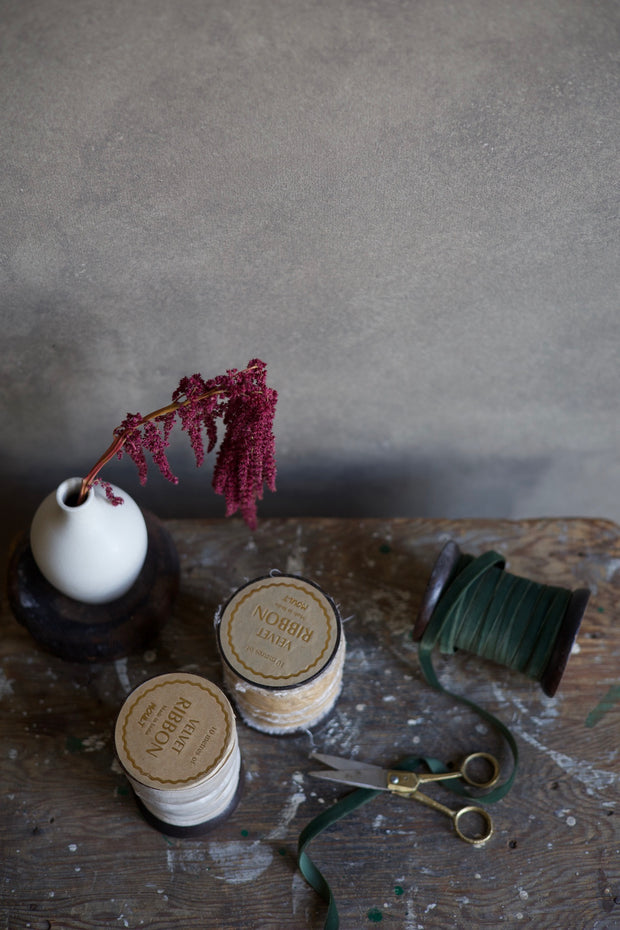 Olive Green Velvet Ribbon