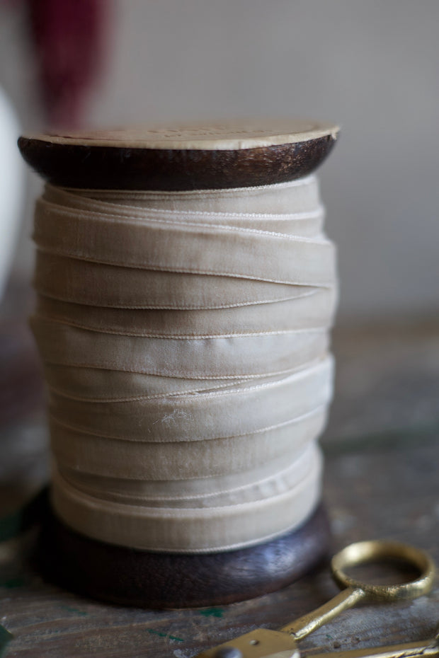Ivory Velvet Ribbon