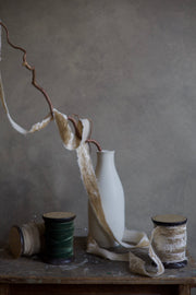 Ivory Wide Frayed Velvet Ribbon