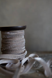 Pewter Glitter Velvet Ribbon
