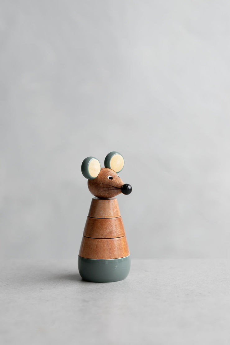 Wooden Mouse Stacking Rings Set