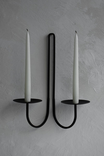 Iron Candle Sconce - Double