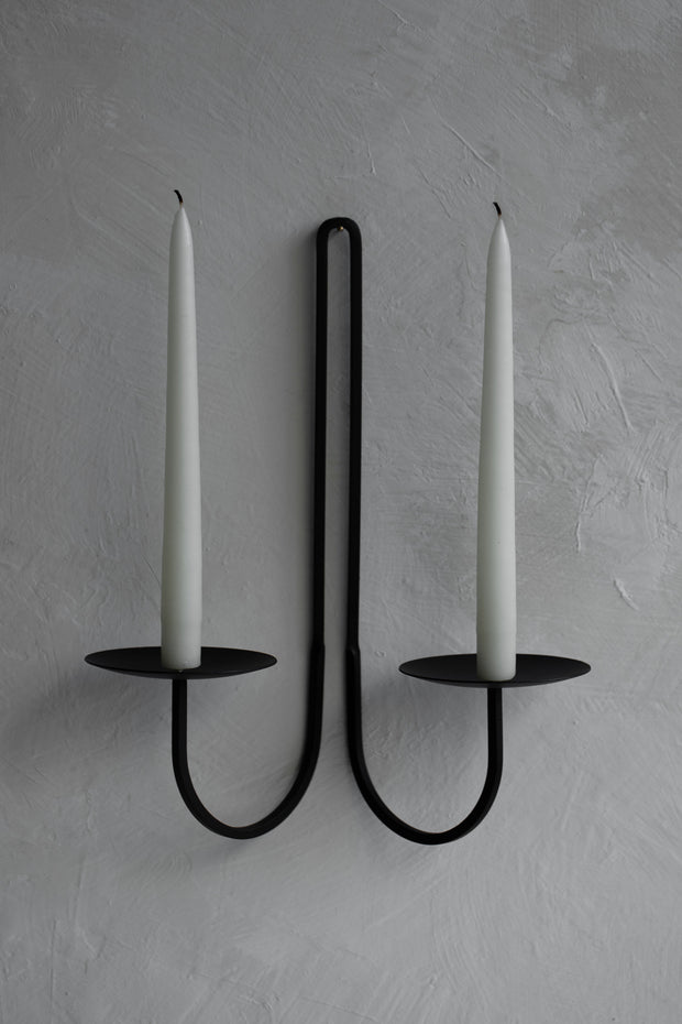 Iron Candle Sconce - Double