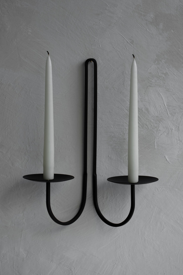 Iron Candle Sconce - Double