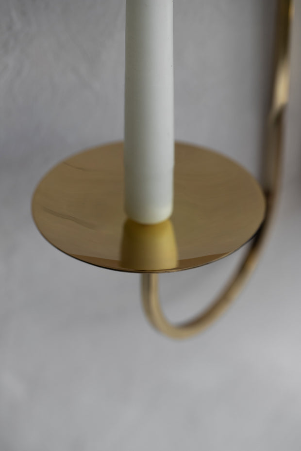 Brass Candle Sconce - Double