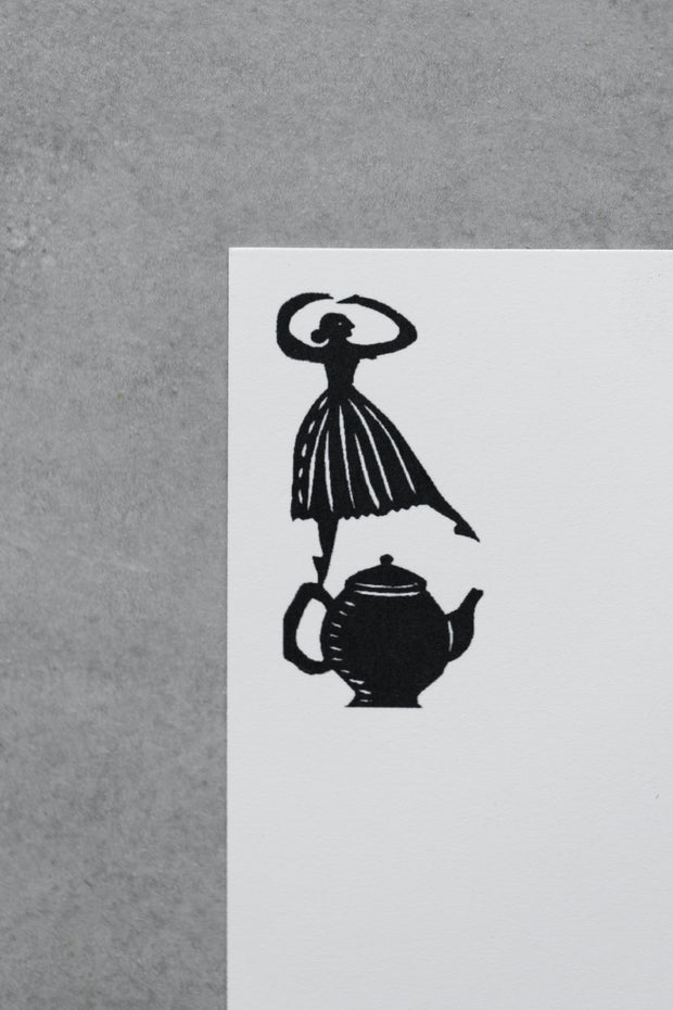 Lady Dancing on Teapot Notecards