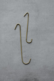 Elongated Brass J Hook