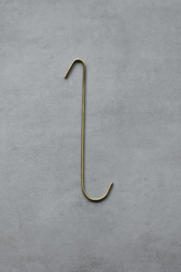 Elongated Brass J Hook