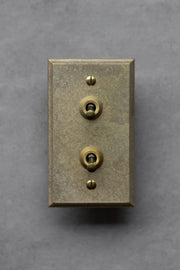 Brass Switch Plate- Rectangle Double Toggle