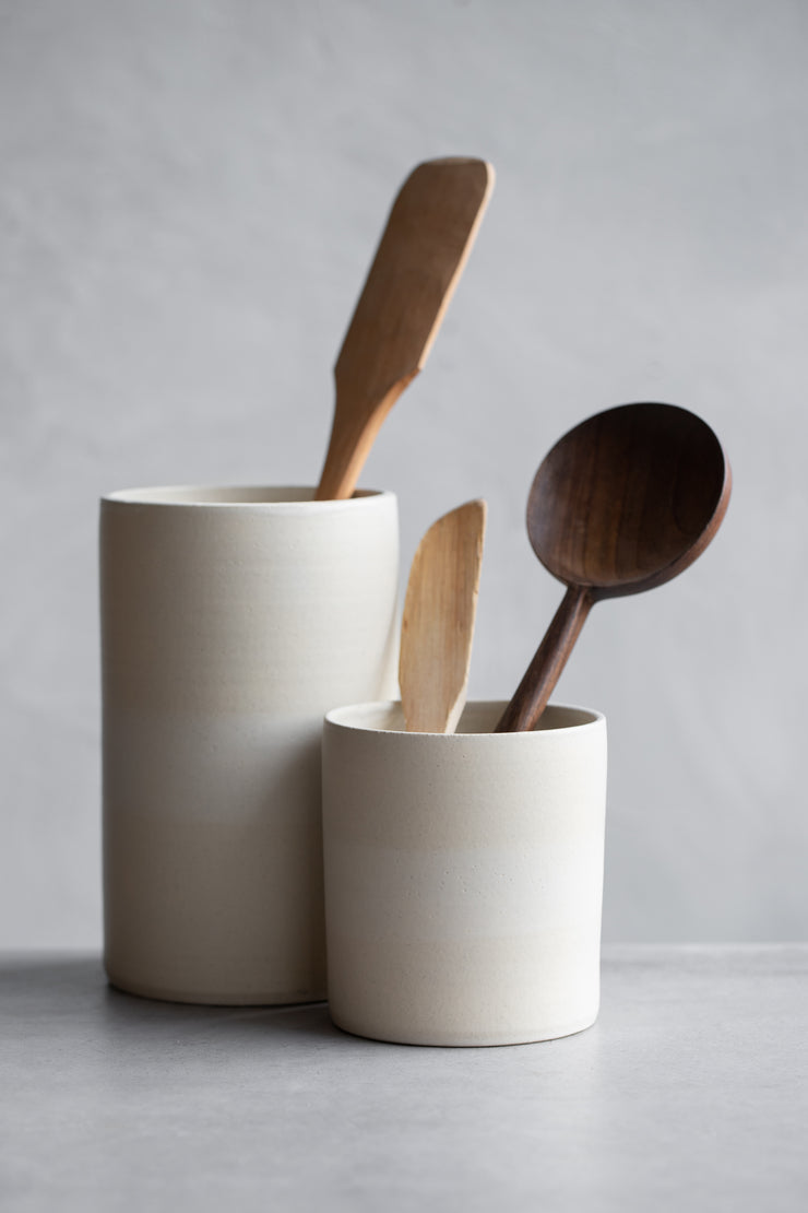 Ceramic Utensil Holder-Sand Stripe