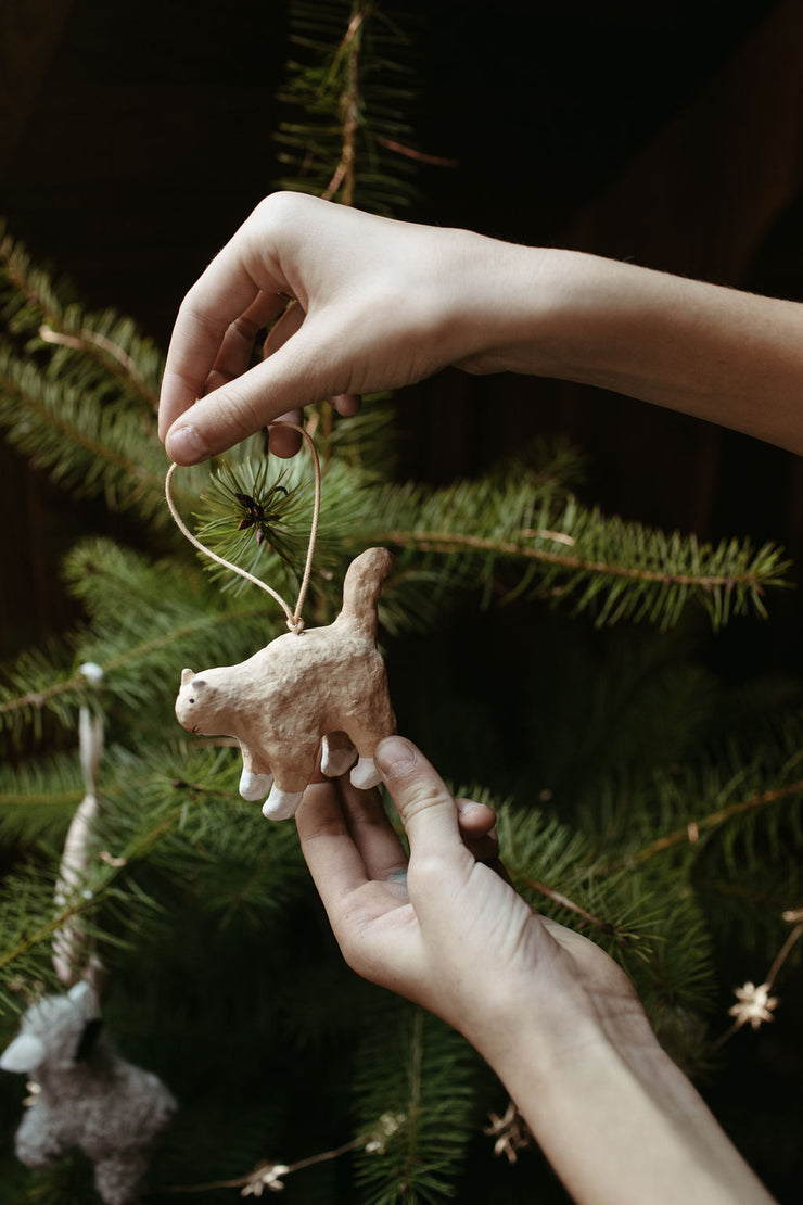 Paper Mache Cat Ornament