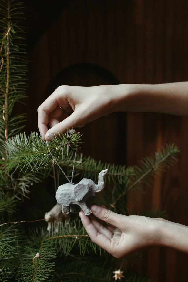 Paper Mache Elephant Ornament