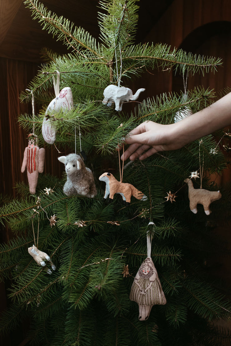 Paper Mache Fox Ornament