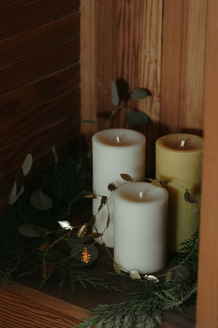 Pure Beeswax Pillar Candles - Assorted