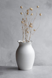 Ruffle Bergamot Vase-Matte White