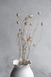Ruffle Bergamot Vase-Matte White