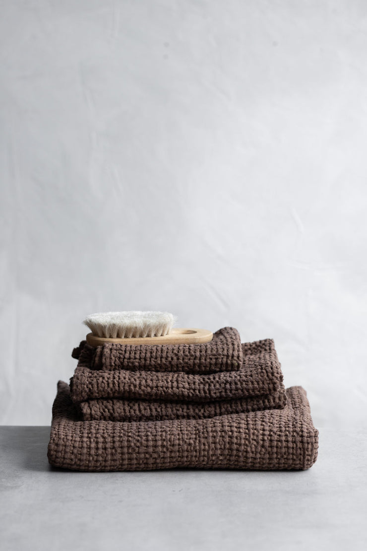 Notary Linen Waffle Towels - Bark