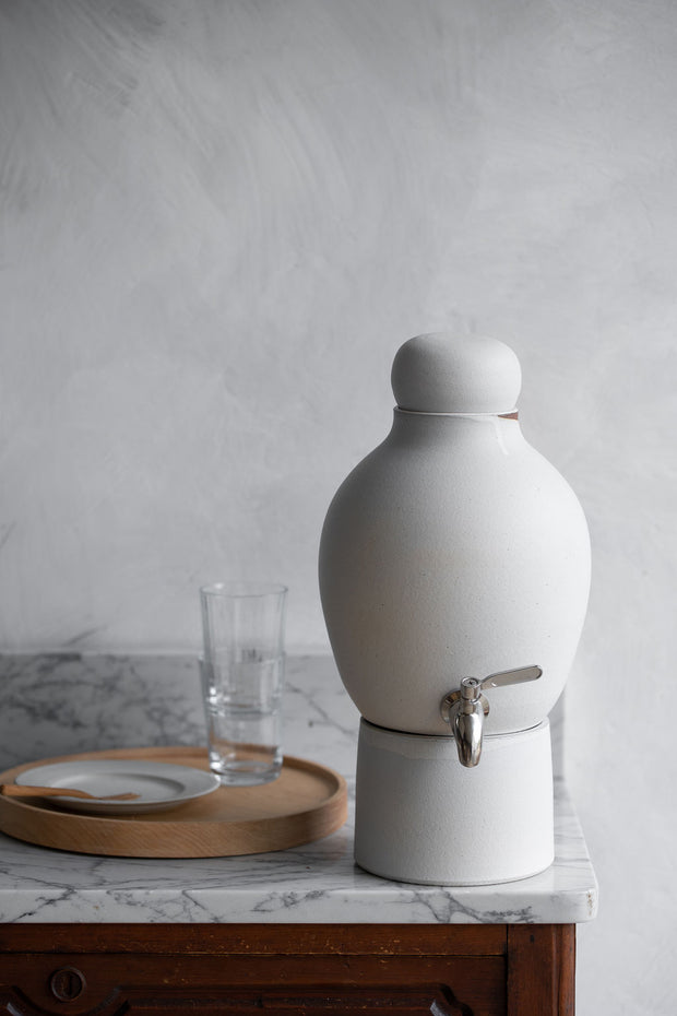 Ceramic Bellied Water Dispenser - Chalk