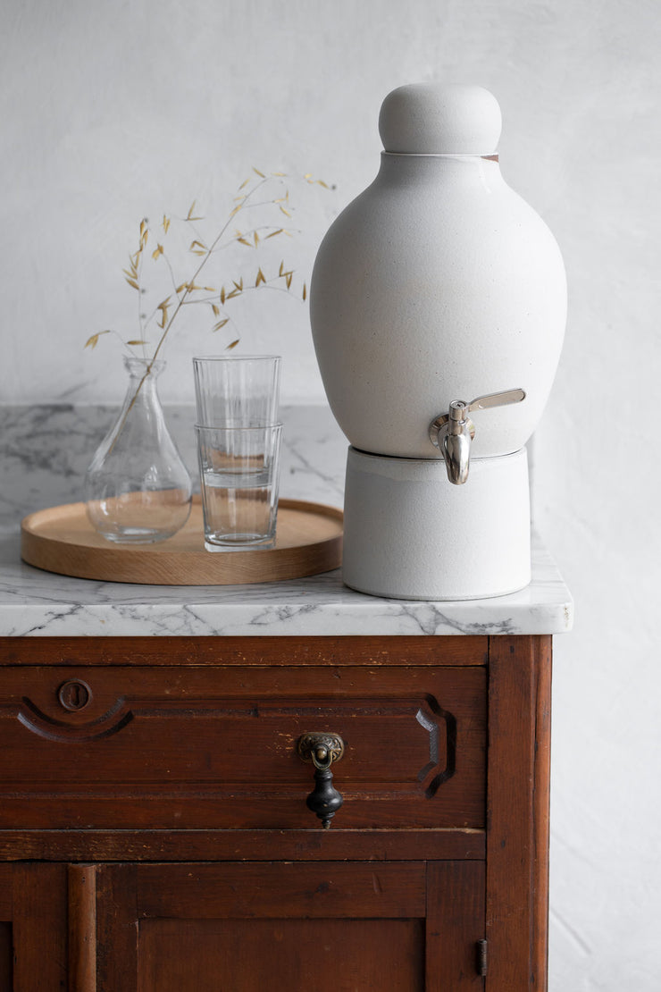 Ceramic Bellied Water Dispenser - Chalk