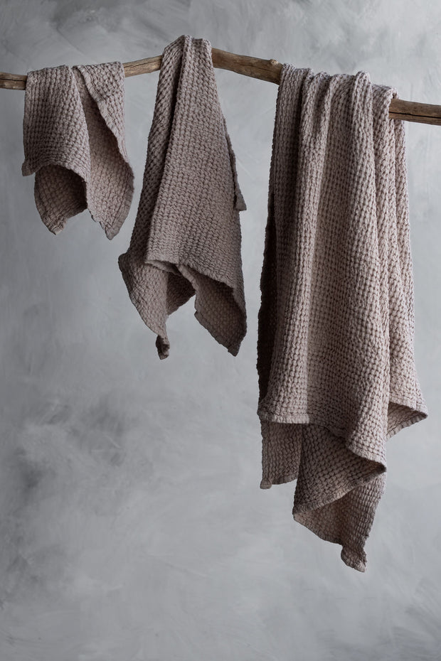 Notary Linen Waffle Towels - Mushroom