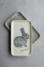 Natural Linen Coated Rabbit Tray