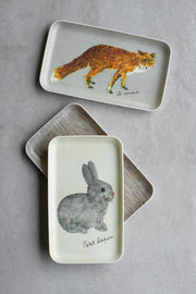 Natural Linen Coated Rabbit Tray