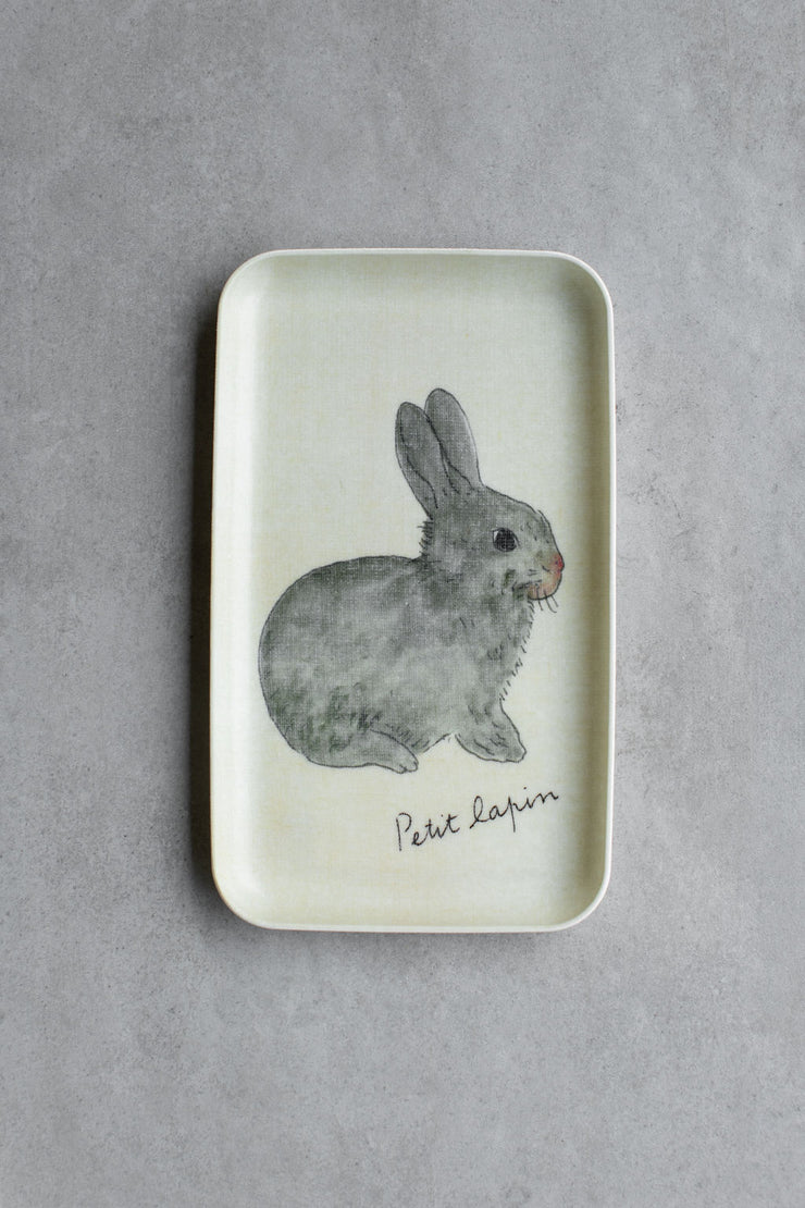 Natural Linen Coated Rabbit Tray