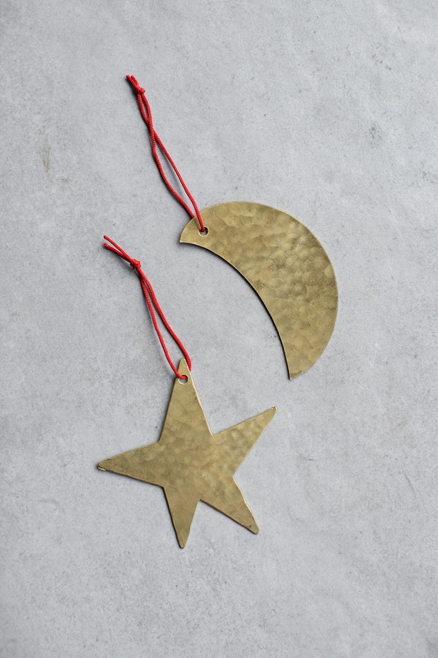 Delicate Brass Moon Ornament