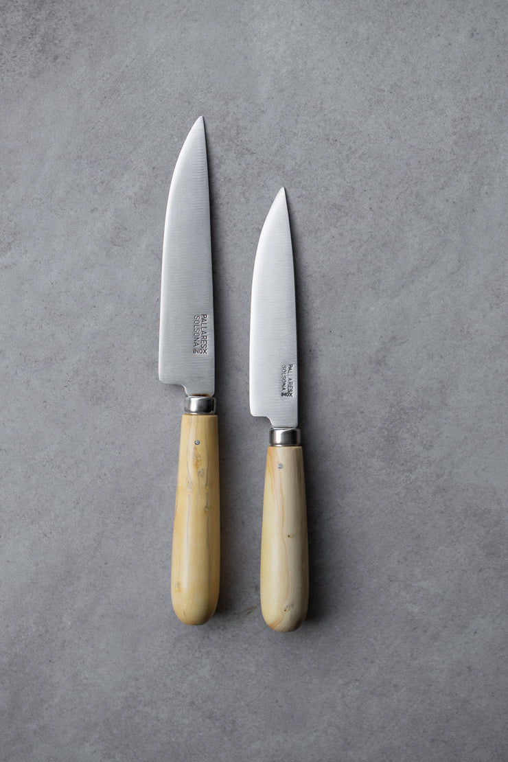 Stainless Steel Kitchen Knives - Boxwood Handle