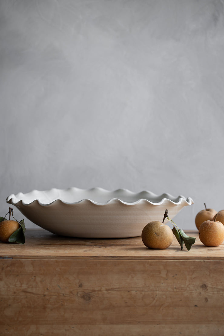 Shallow Scalloped Serving Bowl