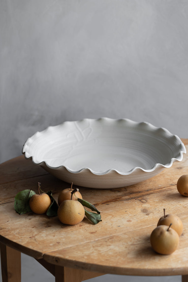 Shallow Scalloped Serving Bowl