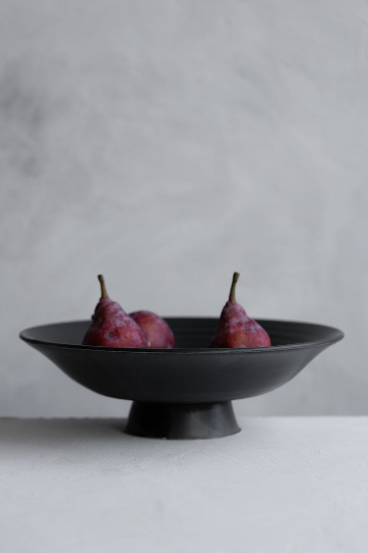 Shallow Footed Compote - Satin Black